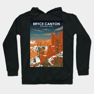 Bryce Canyon National Park at Night Vintage Minimal Travel Poster Hoodie